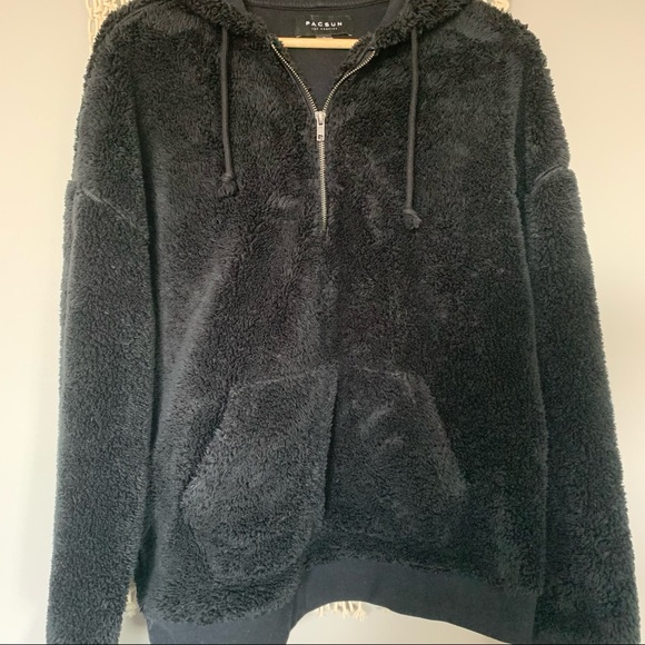 PACSUN 1/4 Zip Plush Sherpa Fleece Hoodie - Picture 5 of 11